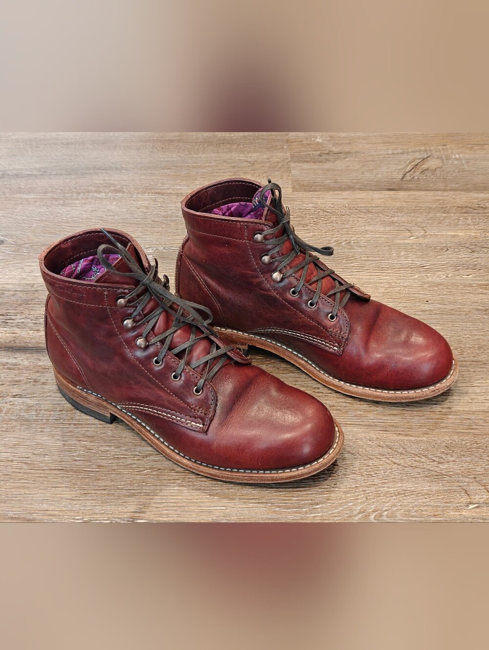 Wolverine X Liberty 1000 Mile Boots In Cordovan Leather Women's Size 8.5 B